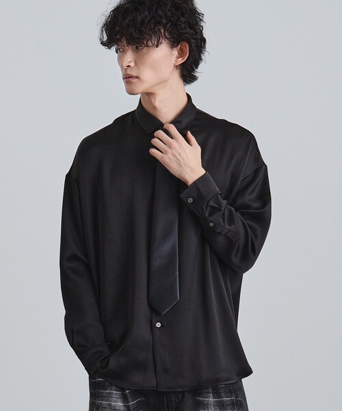 tk.TAKEO KIKUCHI（ティーケータケオキクチ）の「【ネクタイ付】ヨウリュウシャツ（シャツ/ブラウス・メンズ・ホワイト/ブラック・03/02/01）」の11枚目の写真