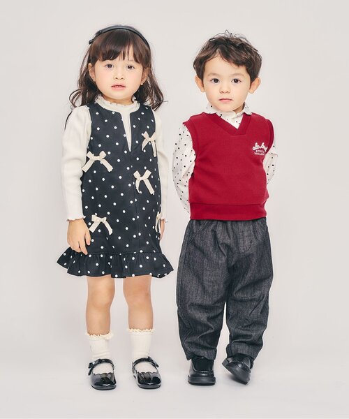 apres les cours（アプレレクール）の「【リンク】メニーリボンジャンスカ_ジュニア対応（ワンピース・キッズ・ブラック/ブルー・80/90/100/110/120/130/140）」の20枚目の写真