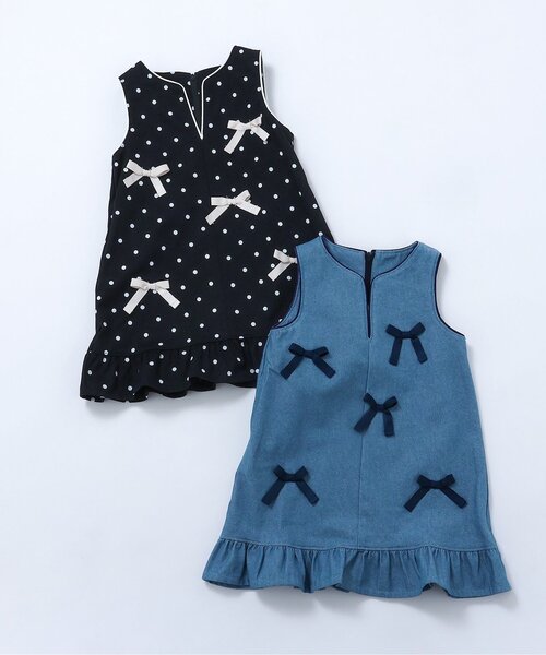 apres les cours（アプレレクール）の「【リンク】メニーリボンジャンスカ_ジュニア対応（ワンピース・キッズ・ブラック/ブルー・80/90/100/110/120/130/140）」の5枚目の写真