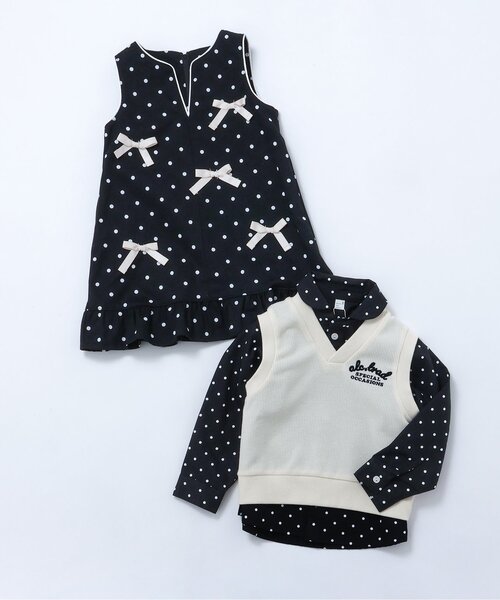 apres les cours（アプレレクール）の「【リンク】メニーリボンジャンスカ_ジュニア対応（ワンピース・キッズ・ブラック/ブルー・80/90/100/110/120/130/140）」の8枚目の写真