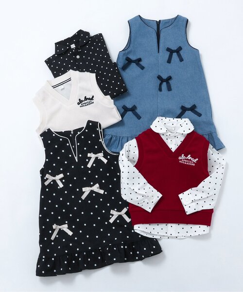 apres les cours（アプレレクール）の「【リンク】メニーリボンジャンスカ_ジュニア対応（ワンピース・キッズ・ブラック/ブルー・80/90/100/110/120/130/140）」の9枚目の写真