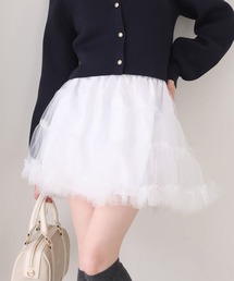 one after another NICE CLAUP | 【premium order】チュールティアードミニスカート(スカート)