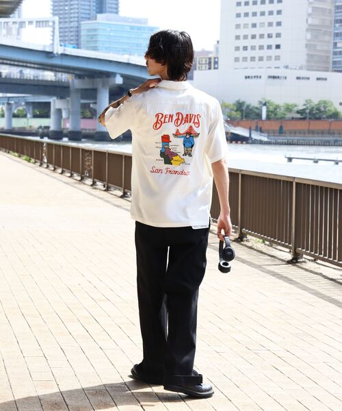 BEN DAVIS(ベンデイビス)の「【BEN DAVIS(ベンデイビス)】SOUVENIR EMB O/C SHIRT / 半袖 シャツ 刺繍 オープンカラー ヴィンテージライク(シャツ/ブラウス・メンズ・オフホワイト/ブラック/ピンク・MEDIUM/LARGE/X-LARGE)」の12枚目の写真