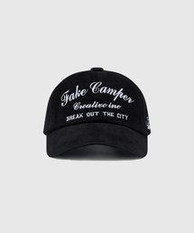 FAKE CAMPER（フェイクキャンパー）の「SCRIPTキャンパースクリプトヴィンテージボールキャップ[BLACK]（キャップ）」