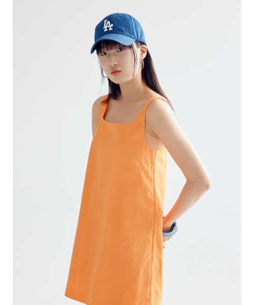 BOMNAL BOUTIQUE(ボムナルブティック)の「スクエアミニドレス _ オレンジ(ワンピース・レディース・オレンジ・SMALL/MEDIUM)」の4枚目の写真