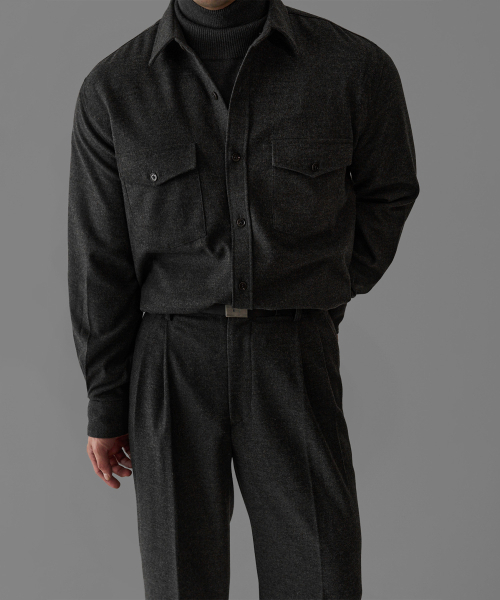 BOWLOW PRODUCT(バウロープロダクト)の「プレミアムウールブレンドポケットシャツ(シャツ/ブラウス・メンズ・その他・M/L)」の3枚目の写真