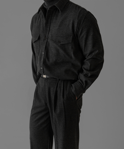 BOWLOW PRODUCT(バウロープロダクト)の「プレミアムウールブレンドポケットシャツ(シャツ/ブラウス・メンズ・その他・M/L)」の4枚目の写真