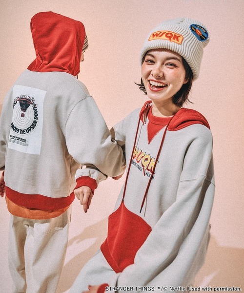 最終値下げ★STRANGER THINGS ニコアンド　コラボ　パーカー　M STRANGER THINGS】コラボ配色パーカー（パーカー）｜niko and