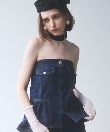 SOMETHING（サムシング）の「【GISELe 4月号掲載】atelier SOMETHING　WAIST GATHER BUSTIER/ウエストギャザービスチェ（その他トップス）」