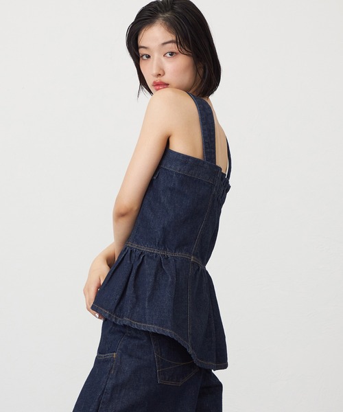 SOMETHING(サムシング)の「【GISELe 4月号掲載】atelier SOMETHING WAIST GATHER BUSTIER/ウエストギャザービスチェ(その他トップス・レディース・インディゴブルー/ライトインディゴブルー/ブルー・FREE)」の5枚目の写真