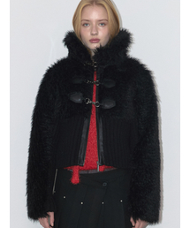 KNIT FUR MIX MUSTANG (BLACK)
