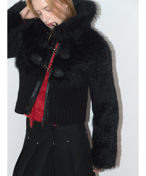ASURA(アスラ)の「KNIT FUR MIX MUSTANG (BLACK)(ムートンコート・レディース・その他・ONE SIZE)」の3枚目の写真