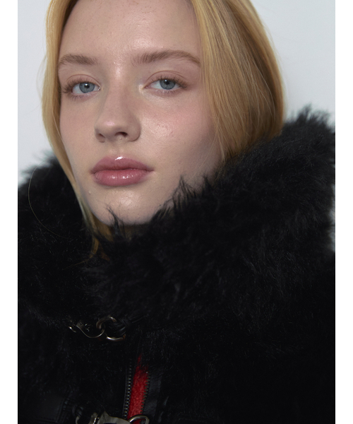ASURA(アスラ)の「KNIT FUR MIX MUSTANG (BLACK)(ムートンコート・レディース・その他・ONE SIZE)」の7枚目の写真