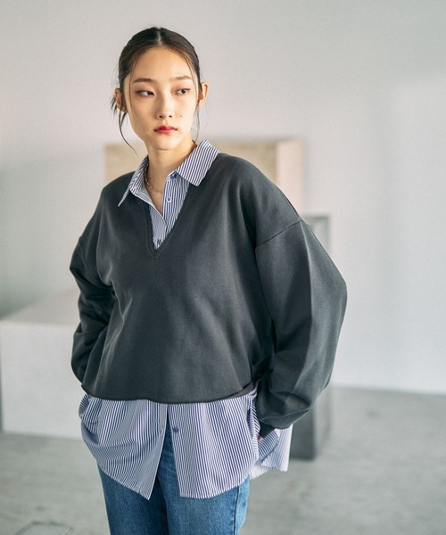 LEPSIM(レプシィム)の「深スリットプルオーバー 639513(Tシャツ/カットソー・レディース・ピンク/グレー/チャコールグレー/オフホワイト・FREE)」の18枚目の写真