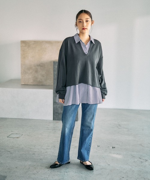 LEPSIM(レプシィム)の「深スリットプルオーバー 639513(Tシャツ/カットソー・レディース・ピンク/グレー/チャコールグレー/オフホワイト・FREE)」の22枚目の写真