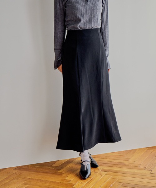 mysty woman（ミスティウーマン）の「ビシルエットマーメイドスカート2 644125（スカート・レディース・ブラック/アイボリー・FREE）」の2枚目の写真