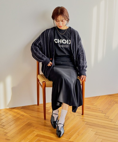 mysty woman（ミスティウーマン）の「ビシルエットマーメイドスカート2 644125（スカート・レディース・ブラック/アイボリー・FREE）」の3枚目の写真