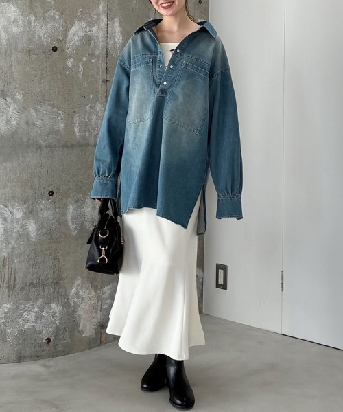 mysty woman（ミスティウーマン）の「ビシルエットマーメイドスカート2 644125（スカート・レディース・ブラック/アイボリー・FREE）」の15枚目の写真