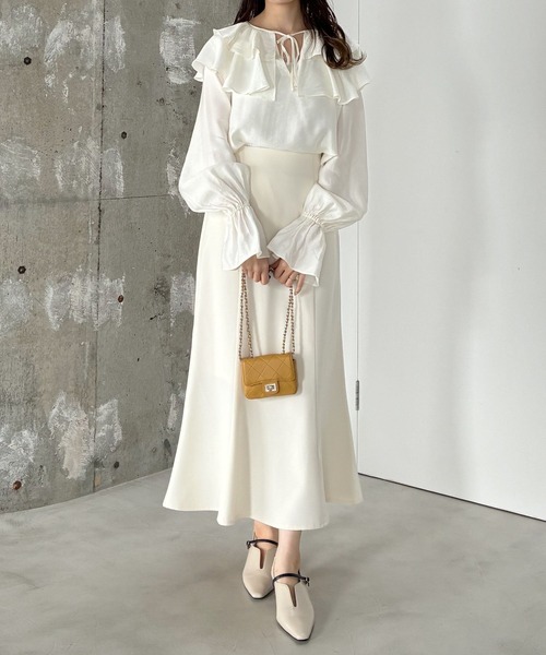 mysty woman（ミスティウーマン）の「ビシルエットマーメイドスカート2 644125（スカート・レディース・ブラック/アイボリー・FREE）」の17枚目の写真