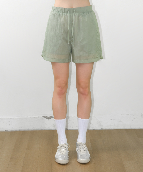 AMESWORLDWIDE(アメスワールドワイド)の「SHEER NYLON SHORTS GREEN(その他パンツ・レディース・その他・FREE)」の1枚目の写真