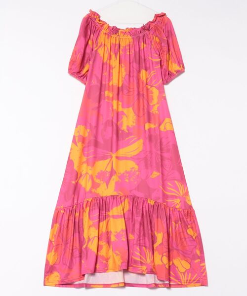 Maunaloa(マウナロア)の「【Maunaloa】Ocean Blue Bird プアアロアロVスリーブドレス(ドレス・レディース・フューシャピンク/ライム/ピンク/ブルー・L/M)」の3枚目の写真