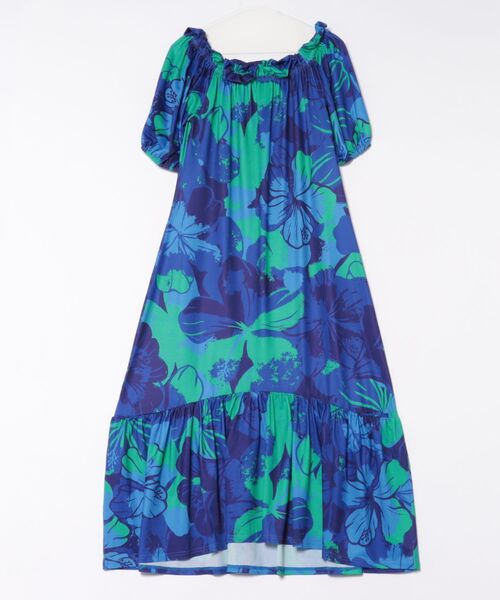 Maunaloa(マウナロア)の「【Maunaloa】Ocean Blue Bird プアアロアロVスリーブドレス(ドレス・レディース・フューシャピンク/ライム/ピンク/ブルー・L/M)」の2枚目の写真