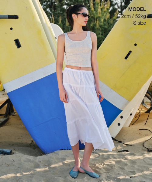 MUSINSA STANDARD WOMAN（ムシンサスタンダードウーマン）の「ウィメンズポイントタンクトップ [メランジライトグレー]（Tシャツ/カットソー・レディース・その他・SMALL/X-SMALL/LARGE/MEDIUM）」の2枚目の写真