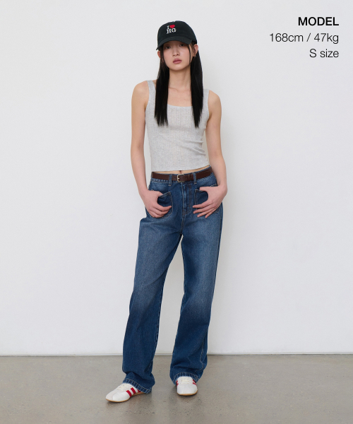 MUSINSA STANDARD WOMAN（ムシンサスタンダードウーマン）の「ウィメンズポイントタンクトップ [メランジライトグレー]（Tシャツ/カットソー・レディース・その他・SMALL/X-SMALL/LARGE/MEDIUM）」の4枚目の写真