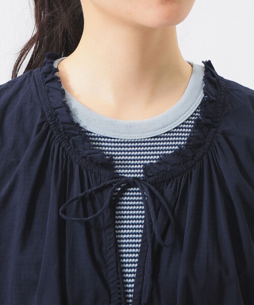 BEAMS BOY（ビームスボーイ）の「コットン ギャザー ノースリーブ（シャツ/ブラウス・レディース・オフホワイト/ネイビー/レッド系その他2・2/1）」の8枚目の写真