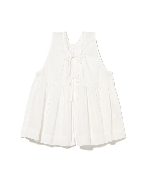 BEAMS BOY（ビームスボーイ）の「コットン ギャザー ノースリーブ（シャツ/ブラウス・レディース・オフホワイト/ネイビー/レッド系その他2・2/1）」の9枚目の写真