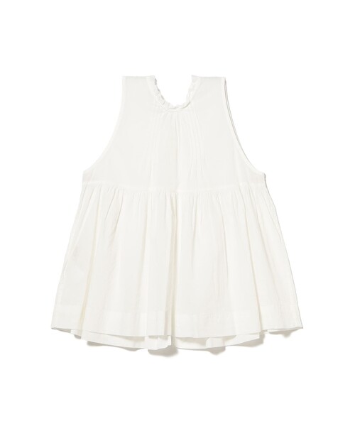 BEAMS BOY（ビームスボーイ）の「コットン ギャザー ノースリーブ（シャツ/ブラウス・レディース・オフホワイト/ネイビー/レッド系その他2・2/1）」の10枚目の写真