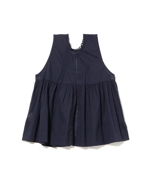 BEAMS BOY(ビームスボーイ)の「コットン ギャザー ノースリーブ(シャツ/ブラウス・レディース・オフホワイト/ネイビー/レッド系その他2・2/1)」の6枚目の写真