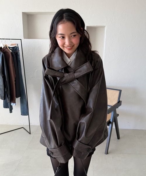セール】belted short trench jacket / ベルト付きショートトレンチ