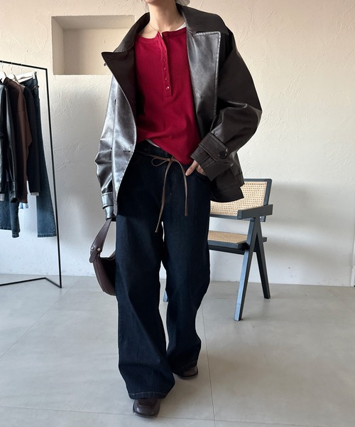 MUHET(ミュエータ)の「belted short trench jacket / ベルト付きショートトレンチジャケット(トレンチコート・レディース・ブラック/ブラウン系その他/ブラウン・SMALL/MEDIUM/LARGE)」の20枚目の写真