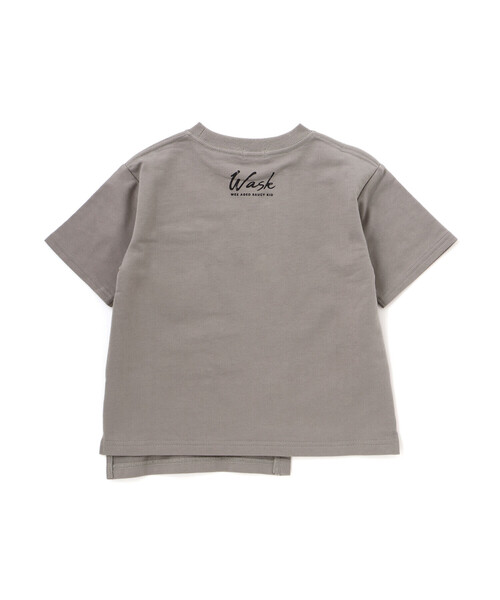 WASK(ワスク)の「アシンメトリー重ね着風BIGミニ裏毛&ロングTシャツセット(Tシャツ/カットソー・キッズ・グレー/ブルー・150cm/160cm)」の7枚目の写真