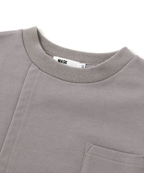 WASK(ワスク)の「アシンメトリー重ね着風BIGミニ裏毛&ロングTシャツセット(Tシャツ/カットソー・キッズ・グレー/ブルー・150cm/160cm)」の15枚目の写真