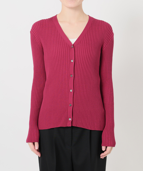 イタリア糸 RIB Vネックカーディガン（カーディガン/ボレロ）｜VERMEIL
