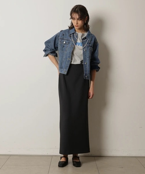 CADUNE(カデュネ)の「ダブルクロスタイトスカート(スカート・レディース・グレー/ブラック/ネイビー・34/36/38)」の4枚目の写真