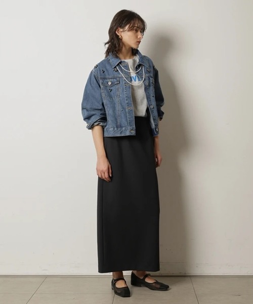 CADUNE(カデュネ)の「ダブルクロスタイトスカート(スカート・レディース・グレー/ブラック/ネイビー・34/36/38)」の5枚目の写真