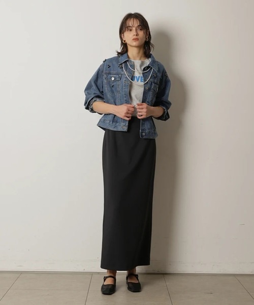 CADUNE(カデュネ)の「ダブルクロスタイトスカート(スカート・レディース・グレー/ブラック/ネイビー・34/36/38)」の6枚目の写真