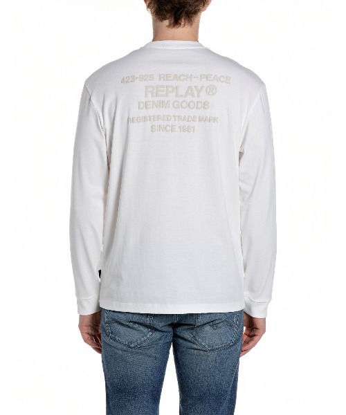 REPLAY(リプレイ)の「オープンエンドジャージーロングTシャツ(Tシャツ/カットソー・メンズ・ダークグレー/ホワイト・SMALL/MEDIUM/X-LARGE/LARGE)」の2枚目の写真