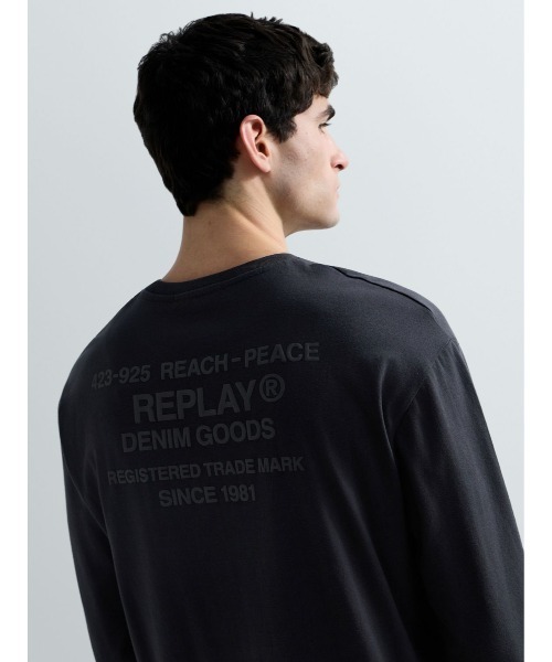 REPLAY（リプレイ）の「オープンエンドジャージーロングTシャツ（Tシャツ/カットソー・メンズ・ダークグレー・SMALL/MEDIUM/X-LARGE/LARGE）」の4枚目の写真