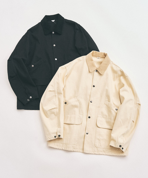 417 EDIFICE（フォーワンセブンエディフィス）の「コットンツイル ハンティング　ジャケット（その他アウター・メンズ・ベージュ/ブラック・LARGE/MEDIUM）」の5枚目の写真