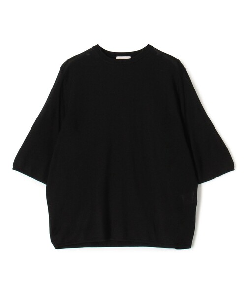 BALLSEY（ボールジィ）の「エヴァーシルク ハーフスリーブプルオーバー（ニット/セーター・レディース・キャメル/ブラック/ライトベージュ・S）」の2枚目の写真