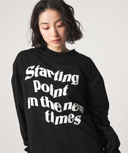 CITEN（シテン）の「＜CITEN＞ビッグロゴグラフィックロンT（Tシャツ/カットソー・レディース・ホワイト/ブラック・S/M）」の2枚目の写真