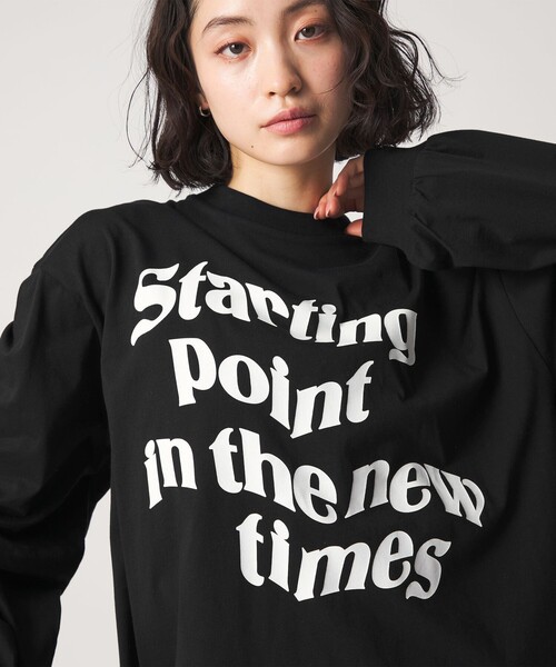 CITEN（シテン）の「＜CITEN＞ビッグロゴグラフィックロンT（Tシャツ/カットソー・レディース・ホワイト/ブラック・S/M）」の3枚目の写真