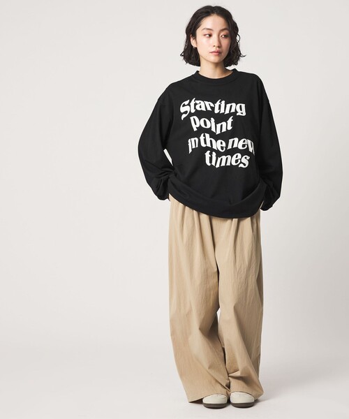 CITEN（シテン）の「＜CITEN＞ビッグロゴグラフィックロンT（Tシャツ/カットソー・レディース・ホワイト/ブラック・S/M）」の4枚目の写真