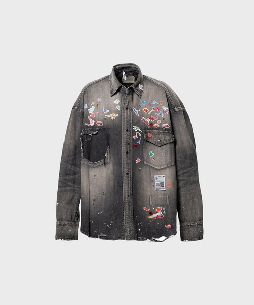 シャツ MIHARA YASUHIRO DENIM SHIRTS W STICKER MIHARAYASUHIRO/ミハラヤスヒロ】DENIM SHIRTS w STICKER（シャツ