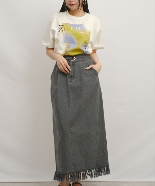 palm RICHE(ポームリシュ)の「IN DAYS グラフィックロゴT(Tシャツ/カットソー・レディース・グリーン/オレンジ・M)」の12枚目の写真