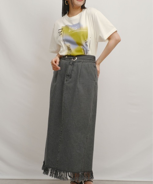 palm RICHE(ポームリシュ)の「IN DAYS グラフィックロゴT(Tシャツ/カットソー・レディース・グリーン/オレンジ・M)」の13枚目の写真